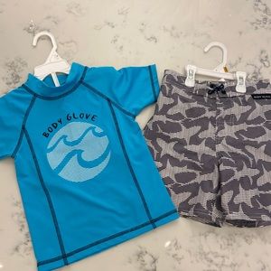 Swimsuit with rash guard